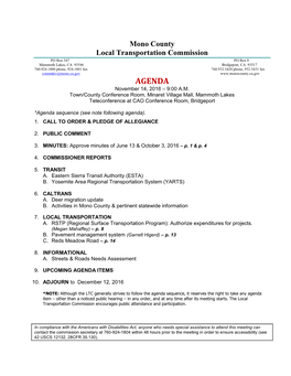 Mono County Local Transportation Commission