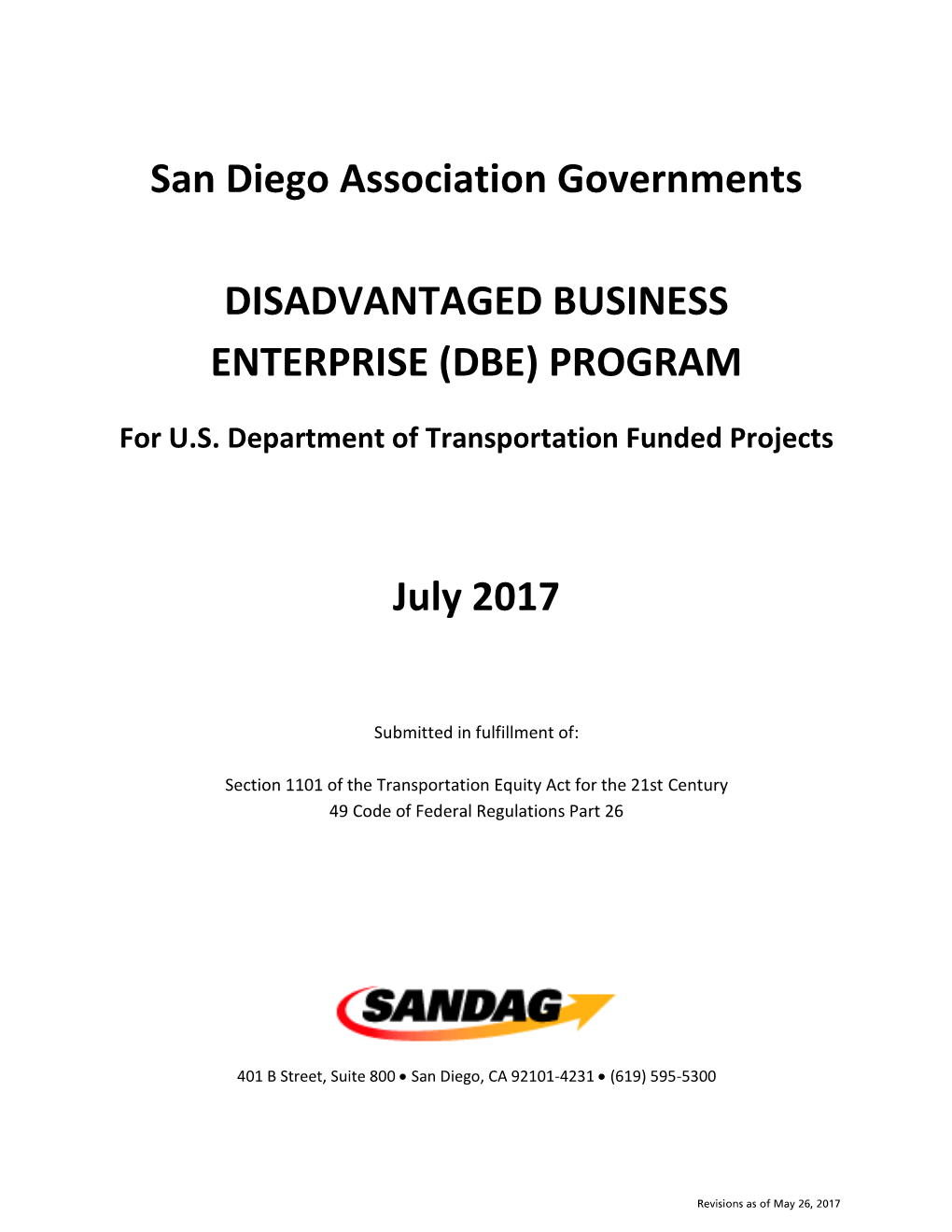 (DBE) PROGRAM July 2017