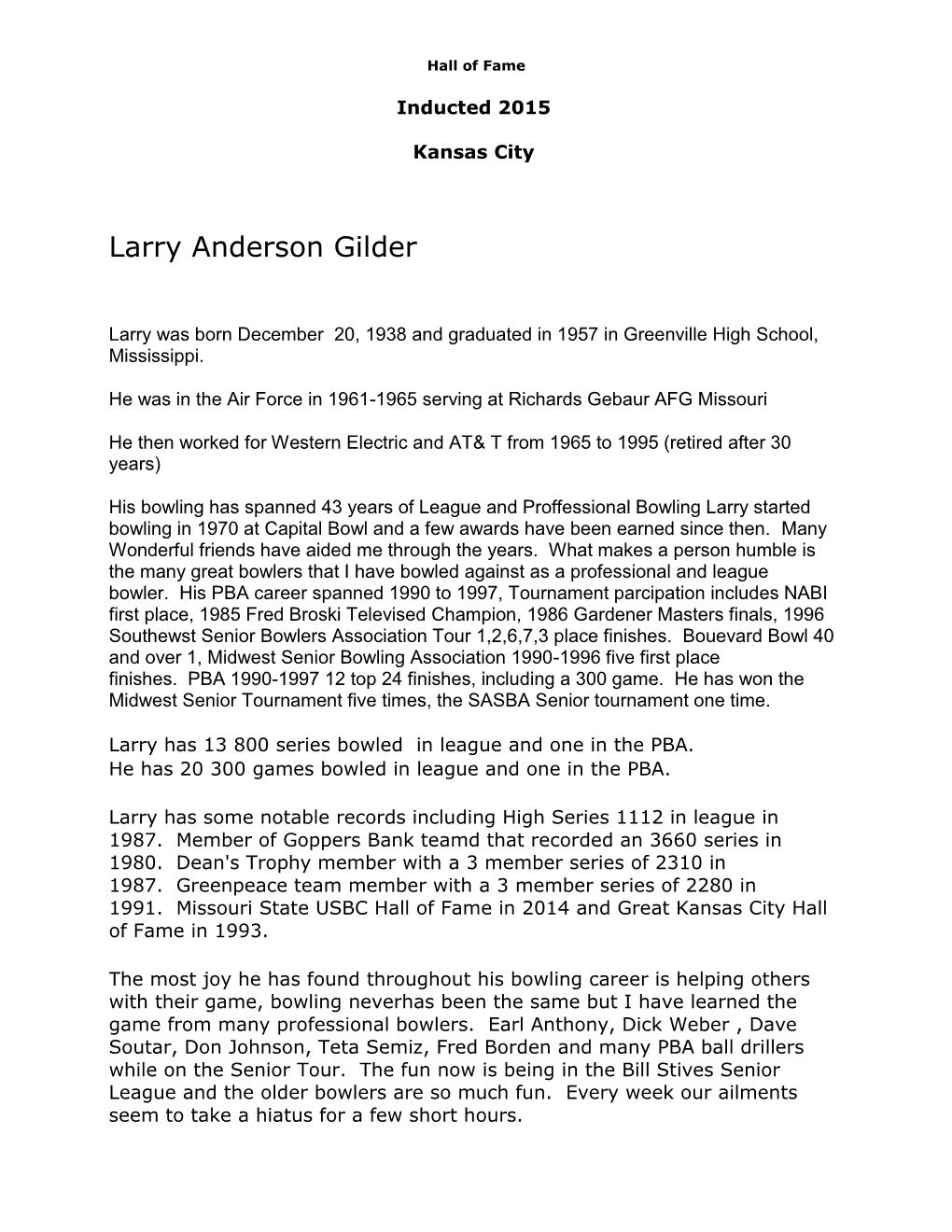 Larry Anderson Gilder