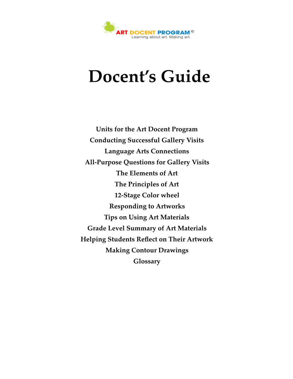 Guide for Docents