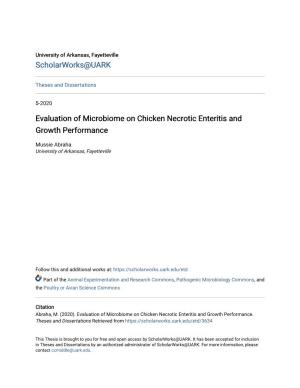 Evaluation of Microbiome on Chicken Necrotic Enteritis and Growth Performance