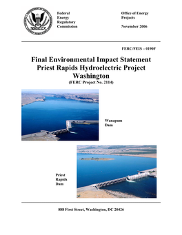 Final Environmental Impact Statement Priest Rapids Hydroelectric Project Washington (FERC Project No