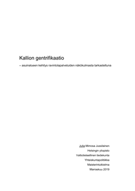 Kallion Gentrifikaatio