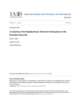 Women's Participation in the Rwandan Genocide