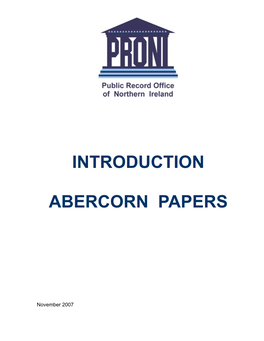 Introduction to the Abercorn Papers Adobe