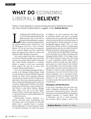 What Do Economic Liberals Believe?