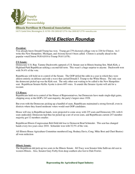 2016 Election Roundup