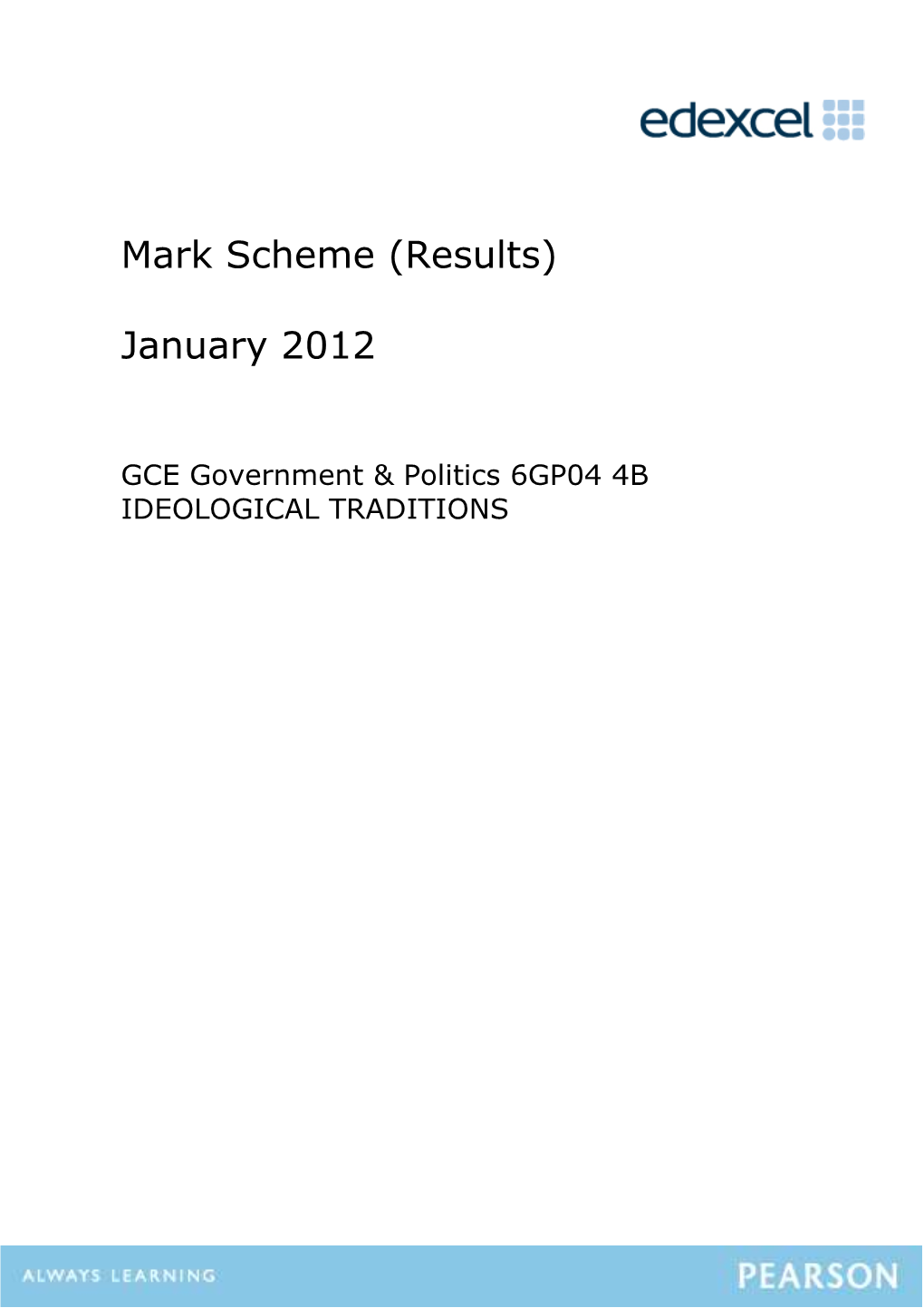 Mark Scheme (Results)