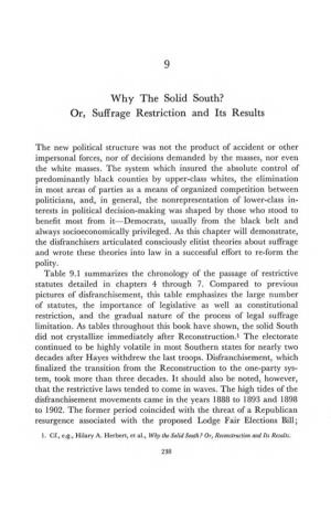 PDF (9. Why the Solid South? Or Suffrage Restriction and Its Results)
