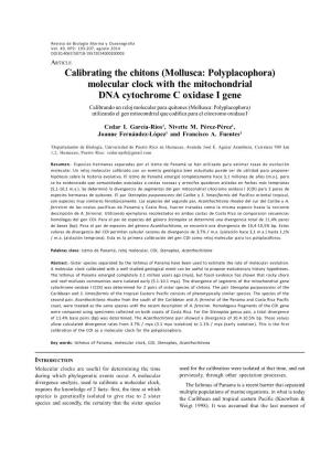 Calibrating the Chitons (Mollusca: Polyplacophora) Molecular Clock