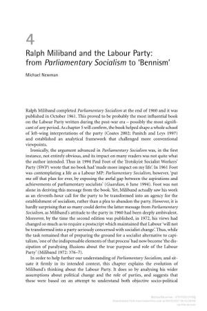 Ralph Miliband and the Labour Party: from Parliamentary Socialism to ‘Bennism’