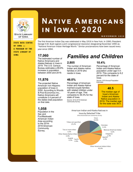 Native Americans in Iowa: 2020