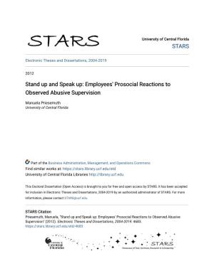 Employees' Prosocial Reactions to Observed Abusive Supervision