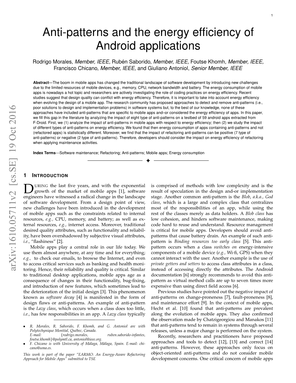 Anti-Patterns and the Energy Efficiency of Android Applications