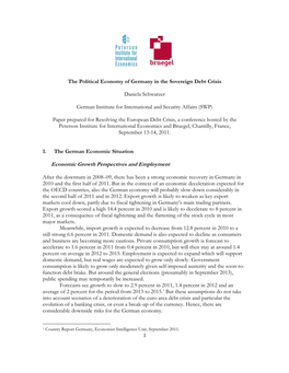 Paper: the Political Economy of Germany in the Sovereign Debt Crisis