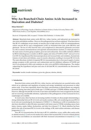 Why Are Branched-Chain Amino Acids Increased in Starvation and Diabetes?