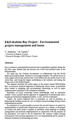 Environmental Project Management and Issues