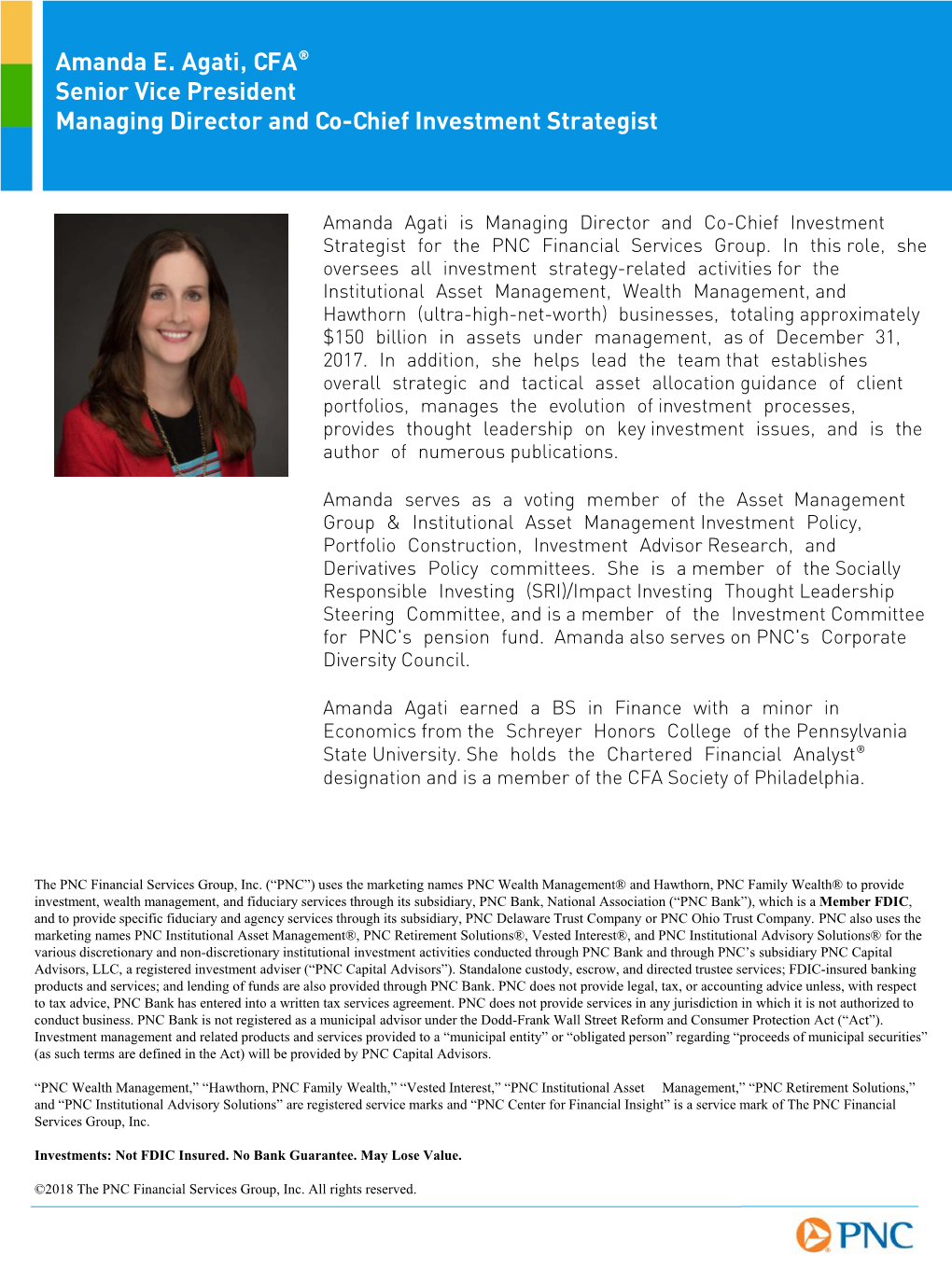 Amanda E. Agati, CFA® Senior Vice President Managing Director And