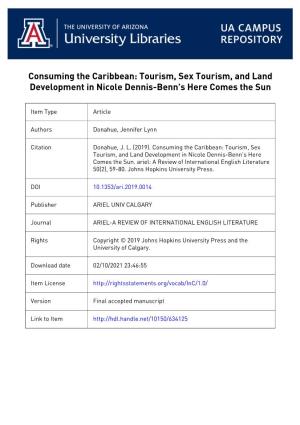 Consuming the Caribbean: Tourism, Sex Tourism, and Land Development in Nicole Dennis-Benn's Here Comes the Sun