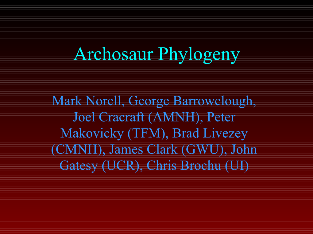 Advanced Theropod Phylogeny