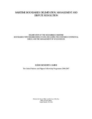 Maritime Boundaries Delimitation, Management and Dispute Resolution