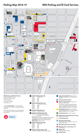 Parking Map 2018–19 SMU Parking and ID Card Services