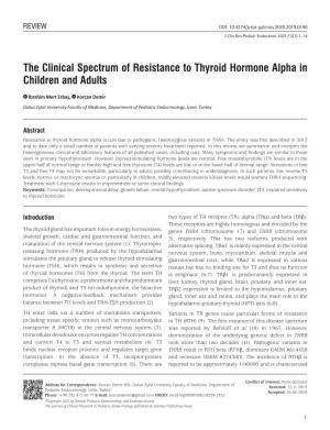 The Clinical Spectrum of Resistance to Thyroid Hormone Alpha in Children and Adults