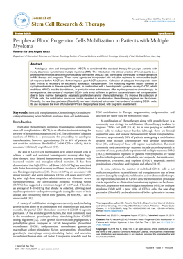 Peripheral Blood Progenitor Cells Mobilization in Patients with Multiple Myeloma