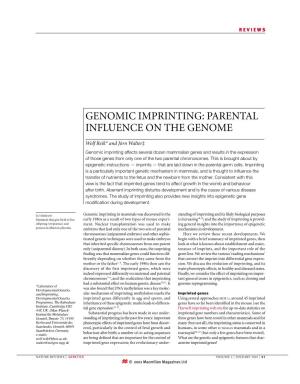 Genomic Imprinting: Parental Influence on the Genome