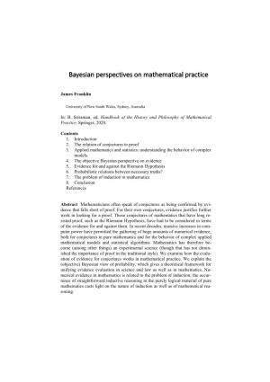 Bayesian Perspectives on Mathematical Practice