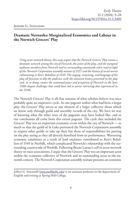 Marginalized Economics and Labour in the Norwich Grocers' Play