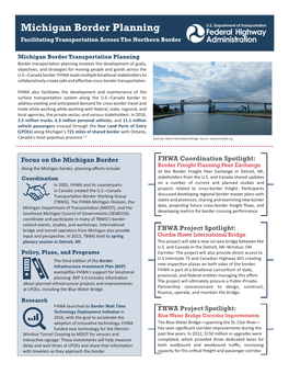 Michigan Border Planning Facilitating Transportation Across the Northern Border