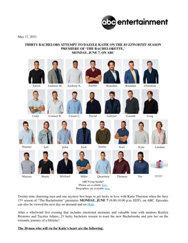 The Bachelorette S17 Men Announcement 2021 2