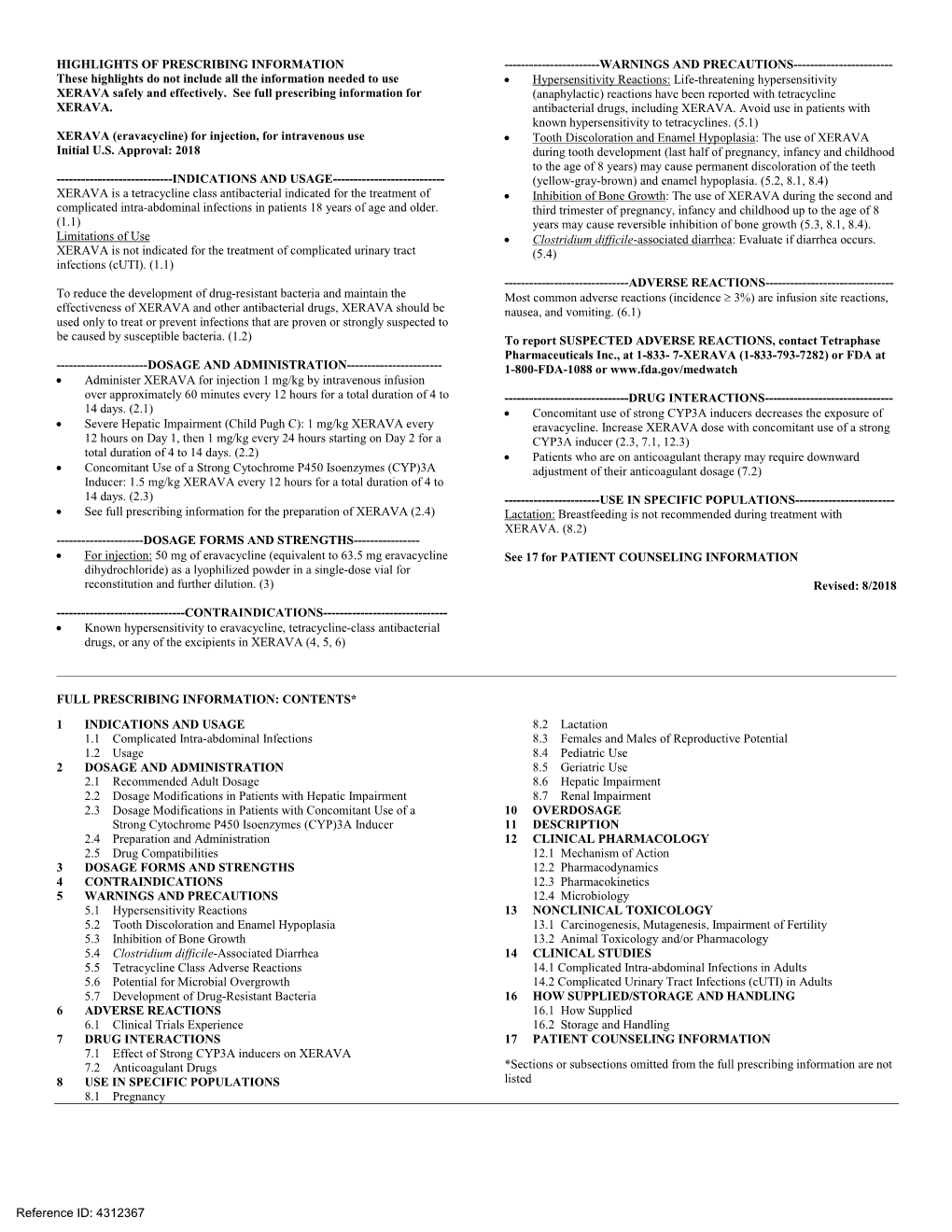 XERAVA (Eravacycline) for Injection, for Intravenous Use • Tooth ...