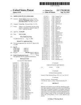 (12) United States Patent (10) Patent No.: US 7,795,503 B2 Apuya Et Al