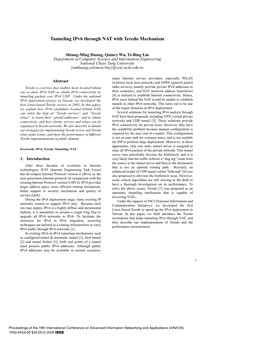 Tunneling Ipv6 Through NAT with Teredo Mechanism