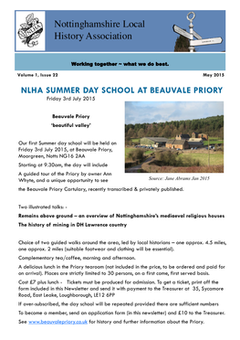 NLHA SUMMER DAY SCHOOL at BEAUVALE PRIORY Friday 3Rd July 2015
