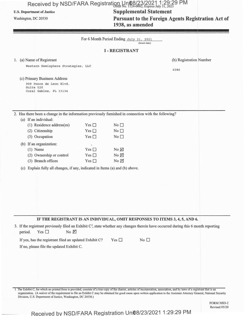 Received by NSD/FARA Registrati^^1^/2021^:29.29 PM