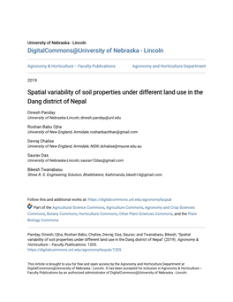 Spatial Variability of Soil Properties Under Different Land Use in the Dang District of Nepal