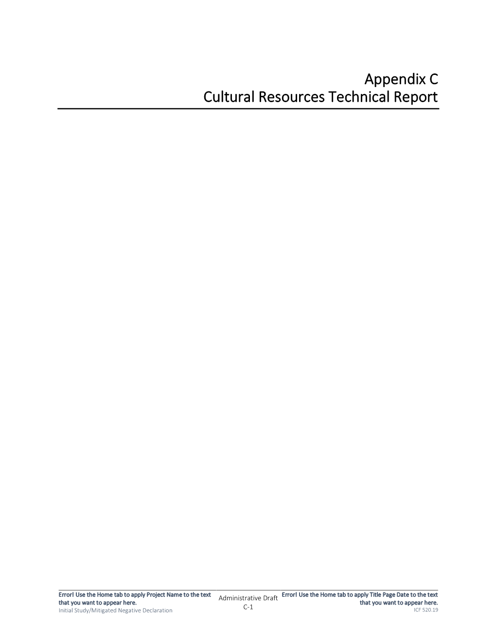 Appendix C Cultural Resources Technical Report