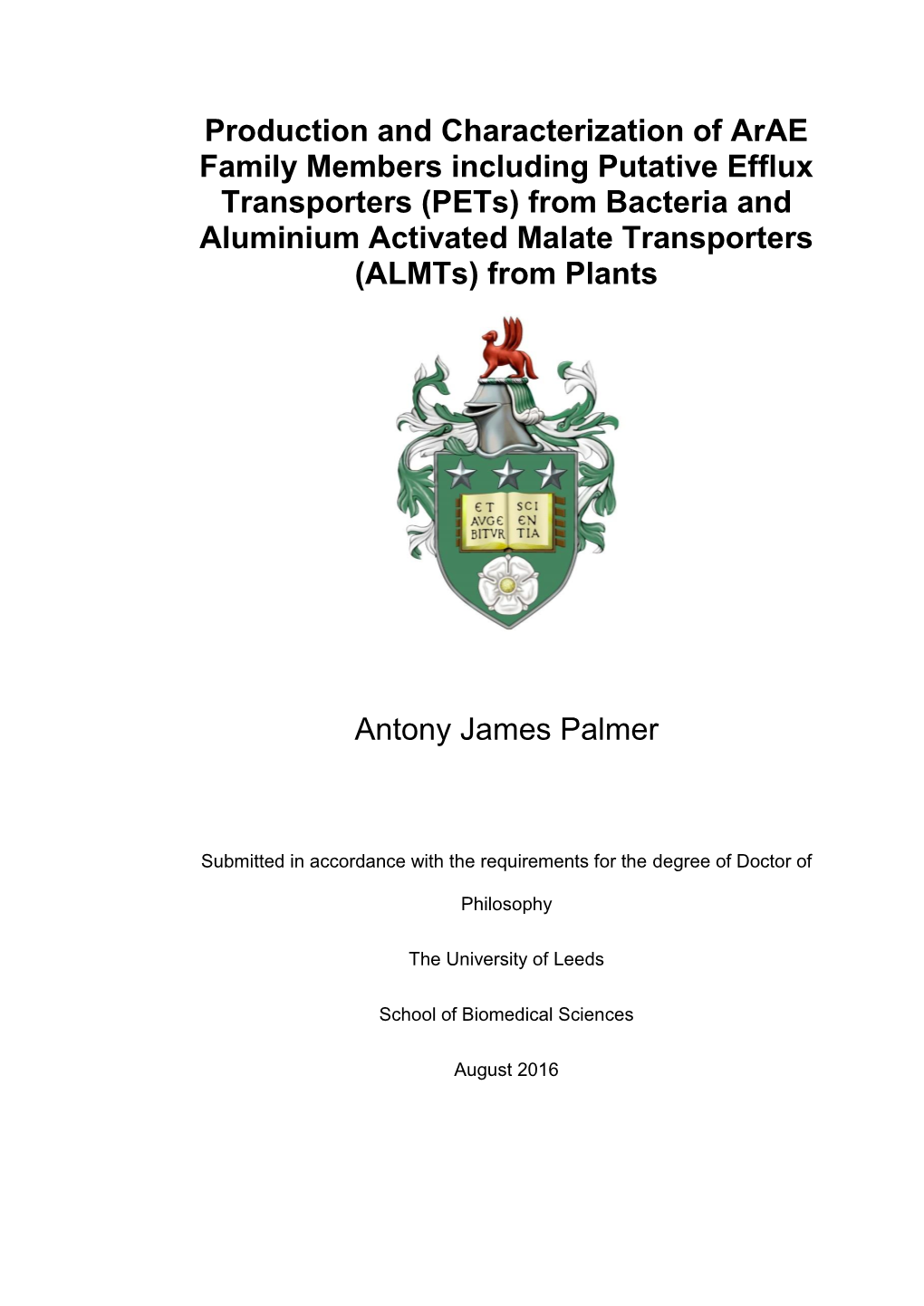 Production and Characterization of Arae