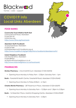 COVID19 Info Local Links Aberdeen