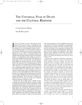 The Universal Fear of Death and the Cultural Response