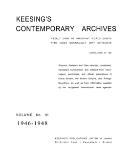 Keesing's Contemporary Archives