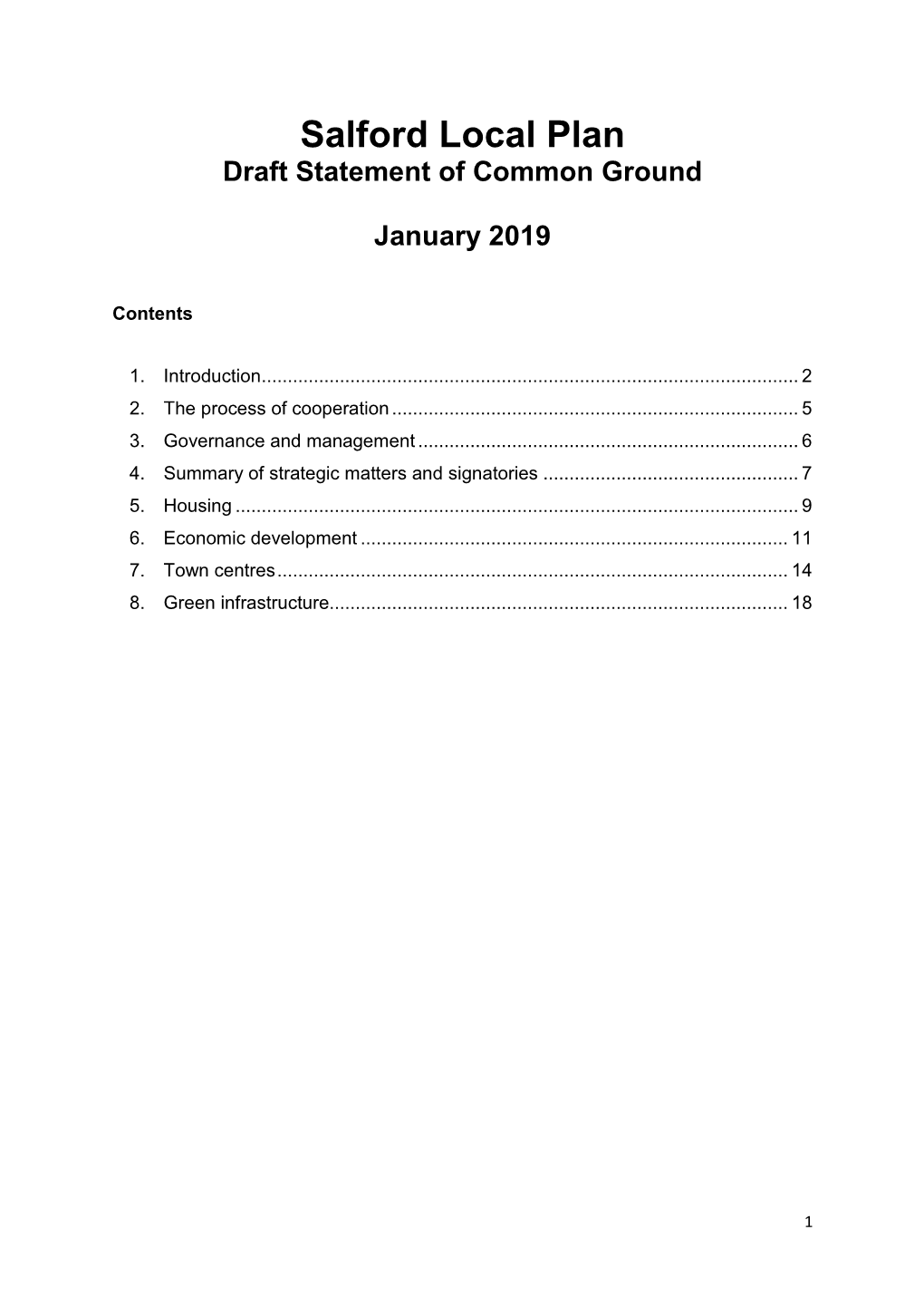 Salford Local Plan Draft Statement of Common Ground