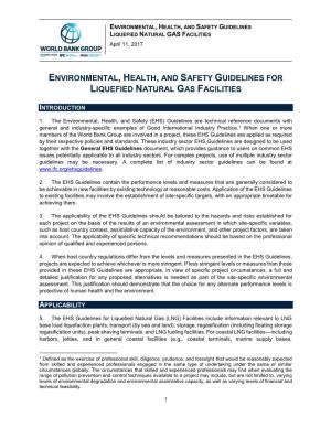 Environmental, Health, and Safety Guidelines for Liquefied Natural Gas Facilities