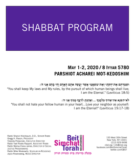 Shabbat Program