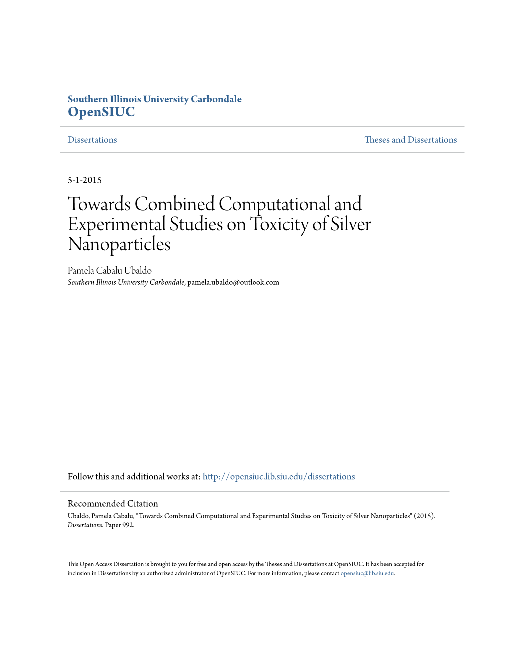 Towards Combined Computational and Experimental Studies On