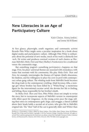 New Literacies in an Age of Participatory Culture