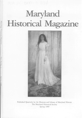 Maryland Historical Magazine, 1989, Volume 84, Issue No. 1